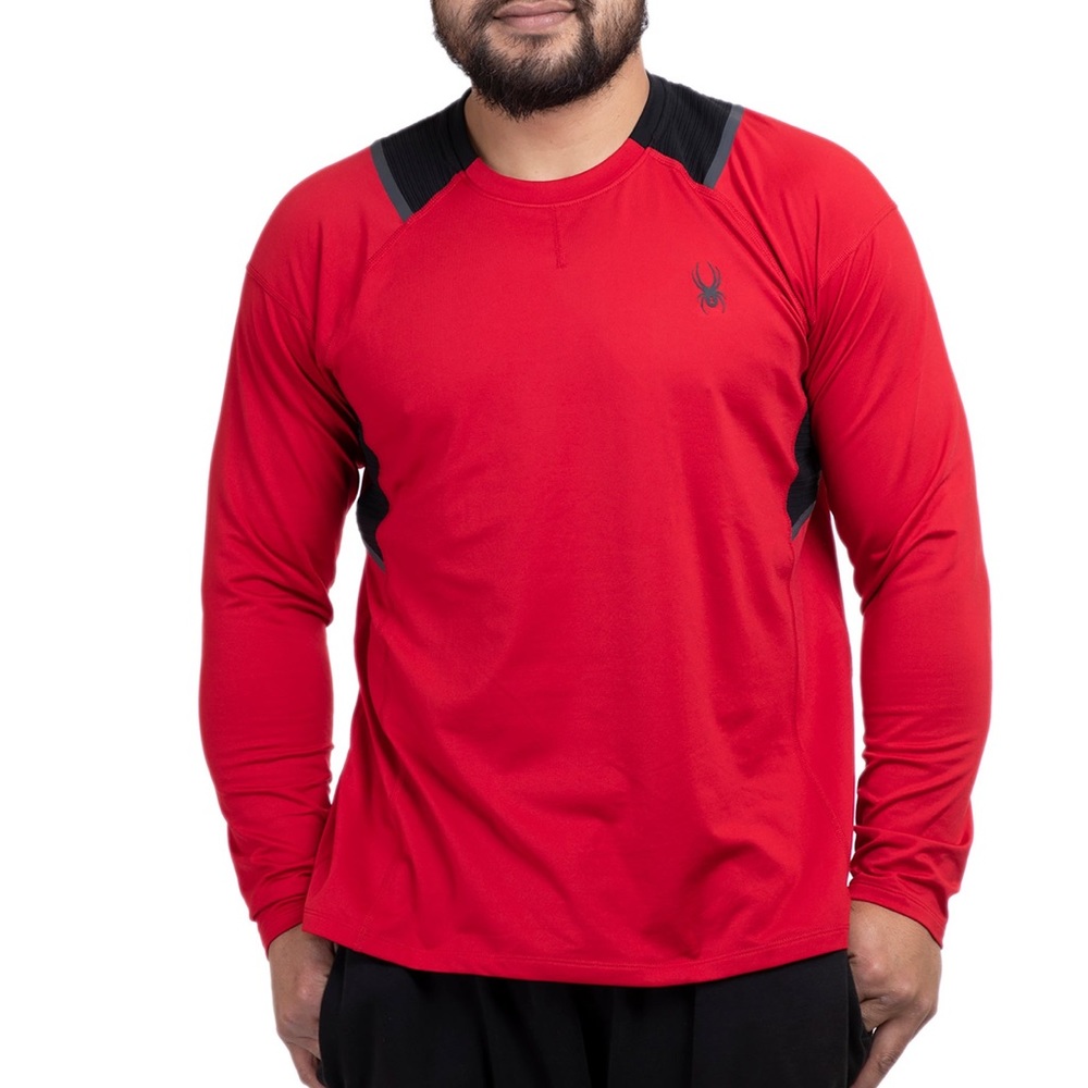 NEW- Men’s Spyder Active Long Sleeve Shirt (red)